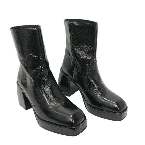 Free People Womens Ruby Shine Platform Boots Black Size 38.5 US 8.5